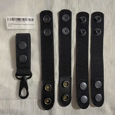 TACFR Duty Belt Keeper with Double Snaps 4 Pack +1 Keeper Strong Metal Keychain