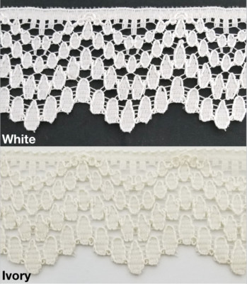 2-1/2'' Venise Venice Lace Trimming - 9 Continuous Yards - Two Color Options!