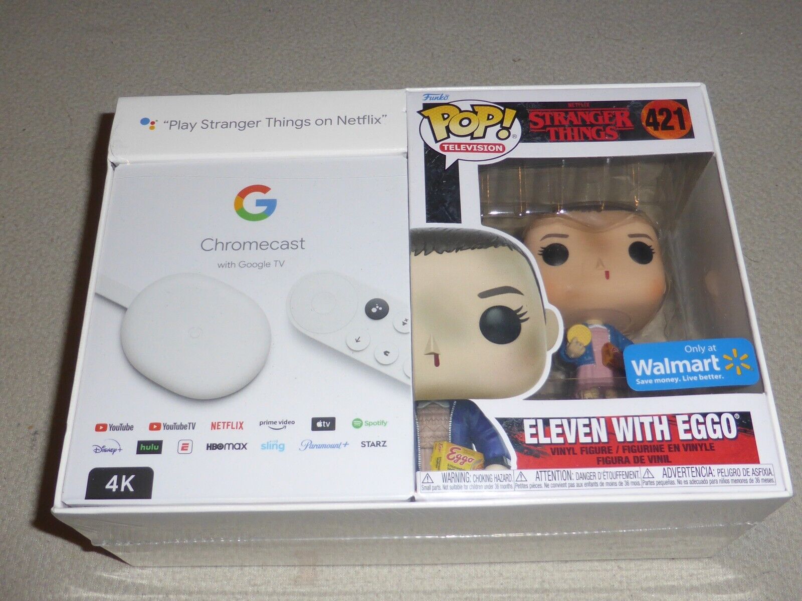 Chromecast with Google TV (4K) Streaming Media Player - with Funko POP! TV  Stranger Things Eleven with Eggos