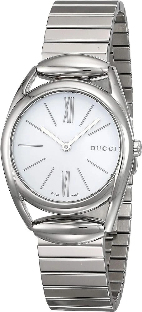 Orologio Gucci Horsebit donna quadrante bianco numeri romani YA140505 ($920 MSRP)