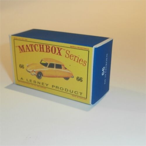 Matchbox Lesney 66 a Citroen DS19 berline vide reproduction style D boîte - Photo 1/4