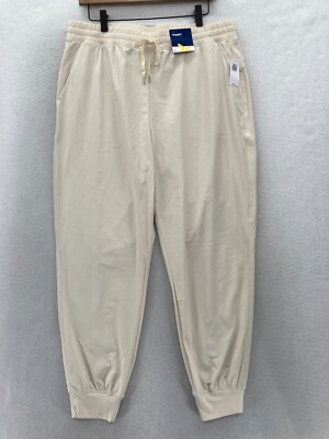 Old Navy Active Joggers Women's Large Beige Stretch High Rise Quick Dry Casual