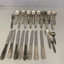 27 Pc Holmes & Edwards DANISH PRINCESS Silverplate Partial Set Fork Knife Spoons