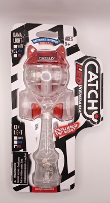 NEW SEALED Catchy LED Transparent Kendama Blue And Red Lights Free Shipping !