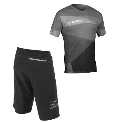 Kit Ciclismo Con Guanti Set Ciclismo Uomo Completo - Maglia Manica Corta + Pantaloncini 9D Gel + Guanti + Occhiali, Per MTB Ed Estate Set Ciclismo Completo Accessori
