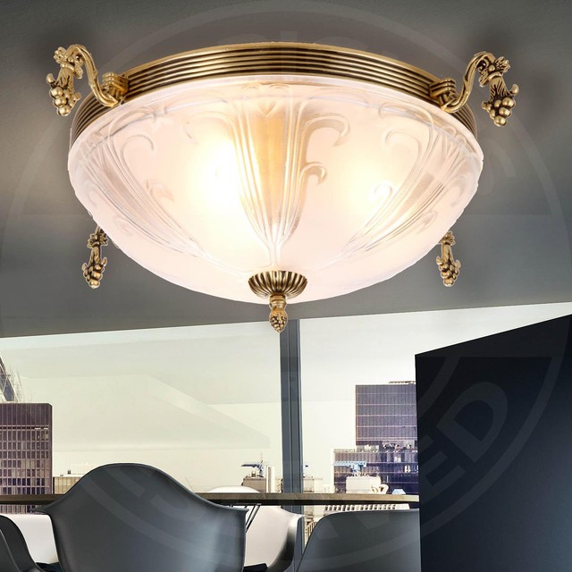 Mia Light Rustic Ceiling Lamp Cottage Made Of Glass Alabaster And