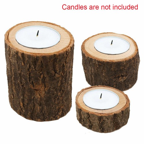 Set Of 3Home Decor Handmade Wooden For Tea Light Table Candle Holder Ornament - Picture 3 of 9