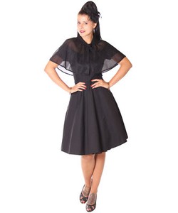 Sugarshock Lubia 50er Jahre Rockabilly Petticoat Kleid M Glitter Cape Umhang Ebay