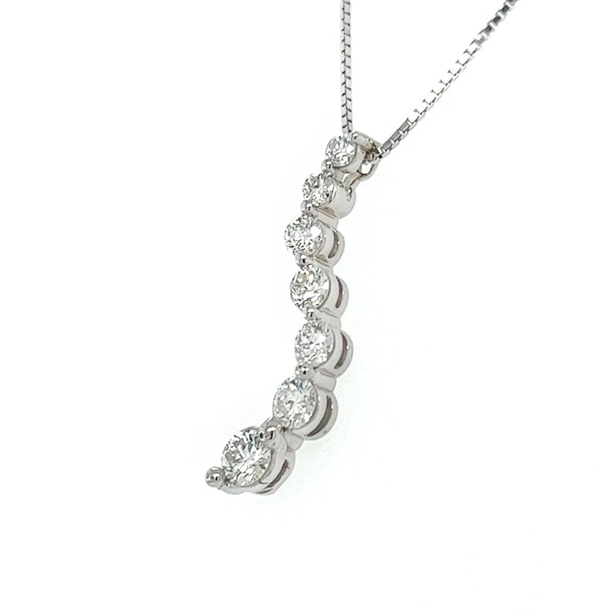 14K White Gold Diamond Journey Pendant 1.12ct TDW eBay