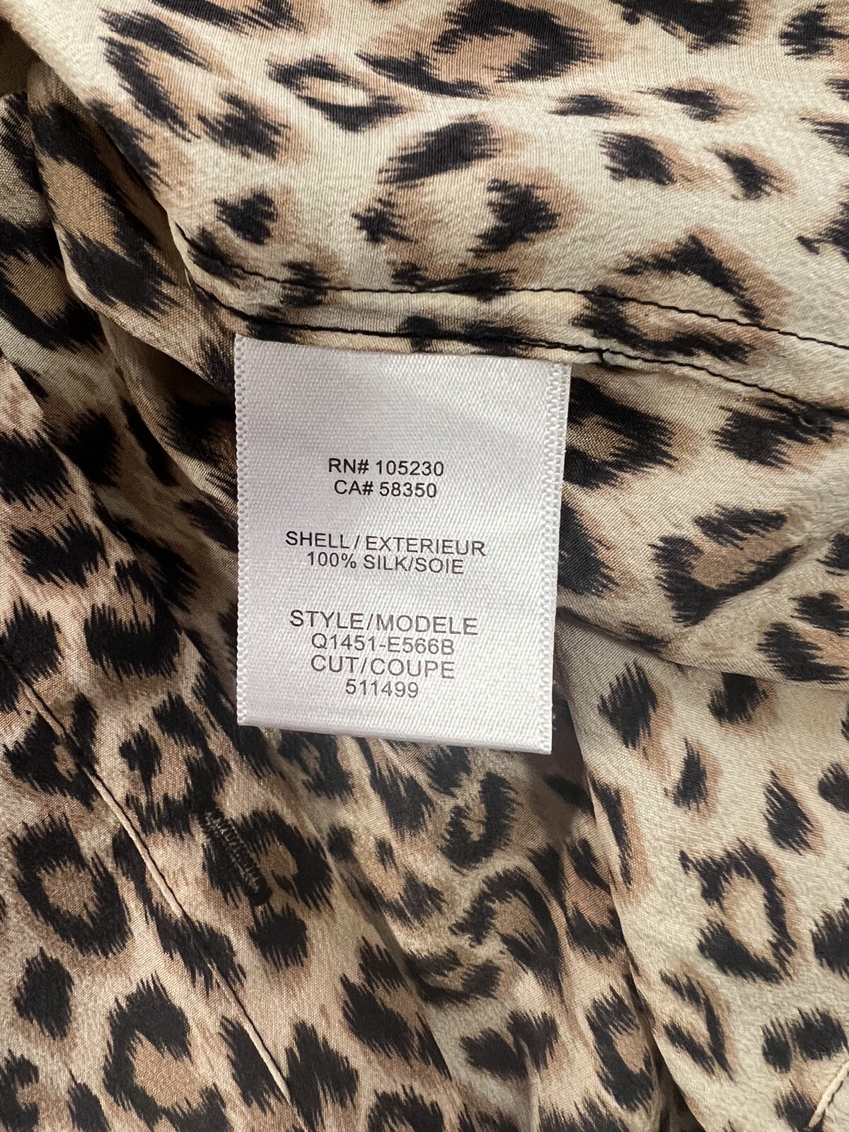 Equipment Silk Top Size XS Collarless Button Down Animal Print Roll Tab Sleeve
