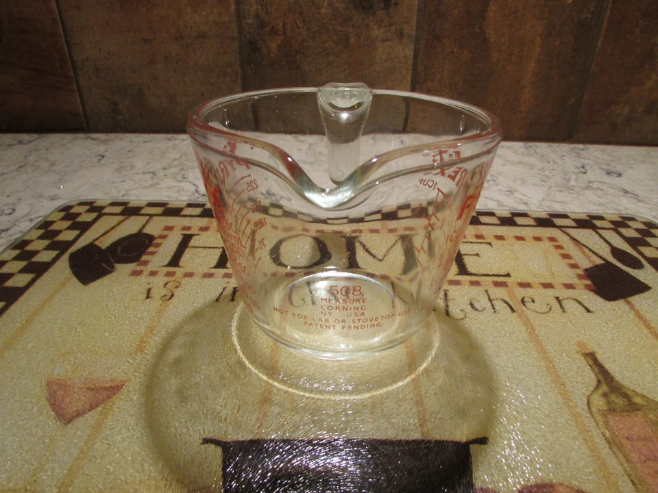 Vintage Pyrex Glass Measuring Cup 1 Cup 8oz/250mL Red Letters #508 - Image 3 of 4