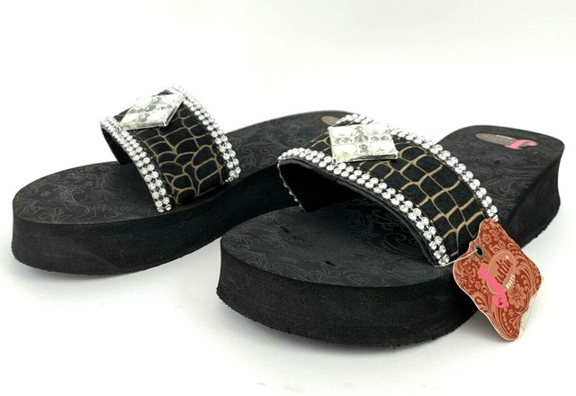 justin sandals rhinestones