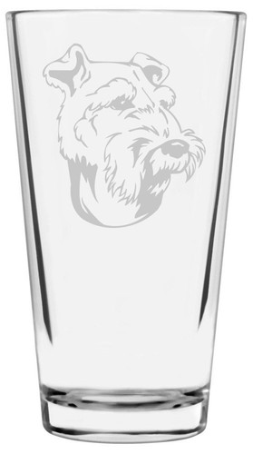 Welsh Terrier Dog Themed Etched All Purpose 16oz Pint Glass - 第 1/1 張圖片