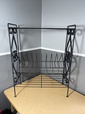 Vintage Mid Century Modern Iron Metal Record Player Vinyl Album LP Stand Table