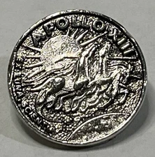 Vintage NASA Apollo XIII 13 Silver Round Ex Luna Scientia Lapel Pin