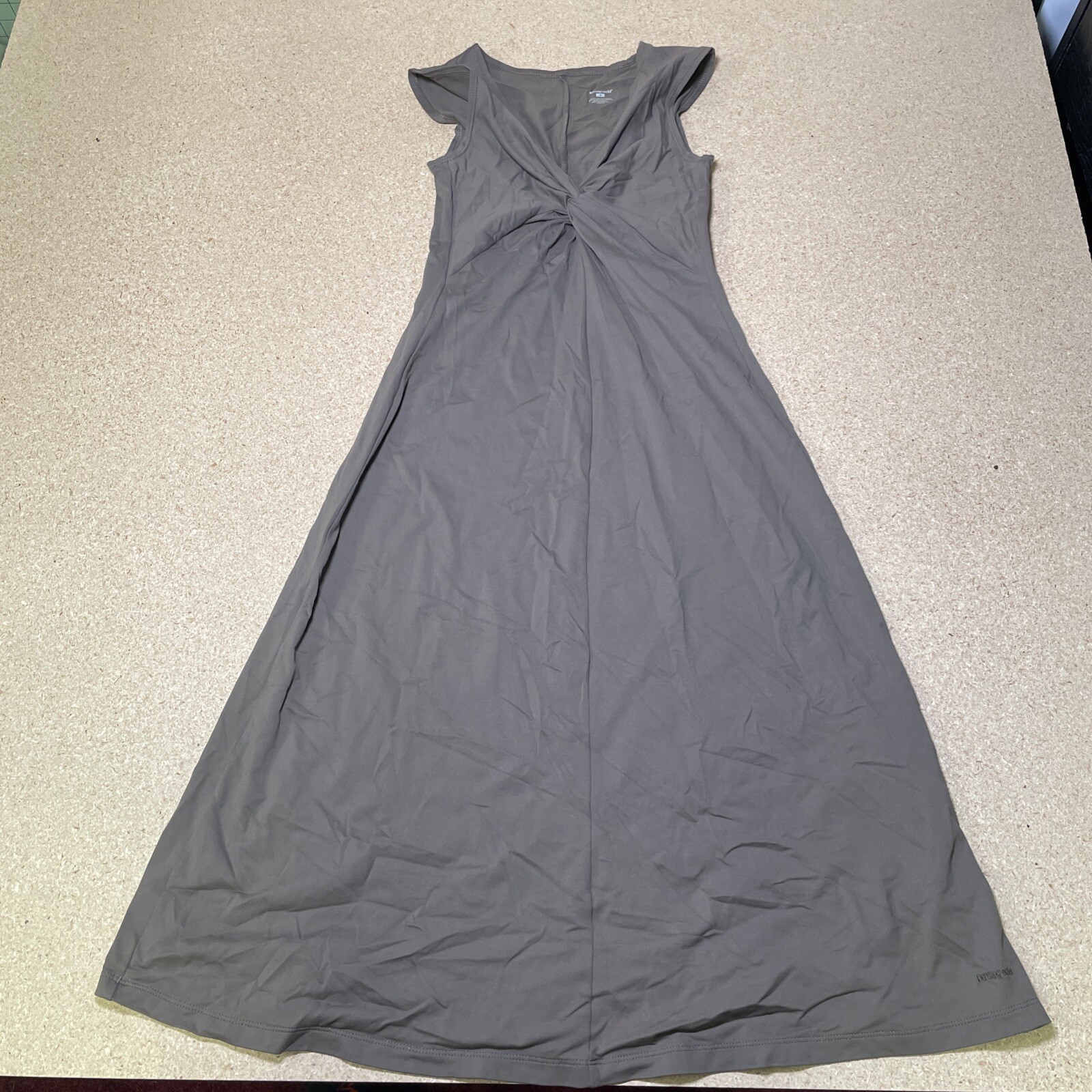 Patagonia Bandha Midi Dress Women Small Twist Front Sleeveless Stretch Brown C2  