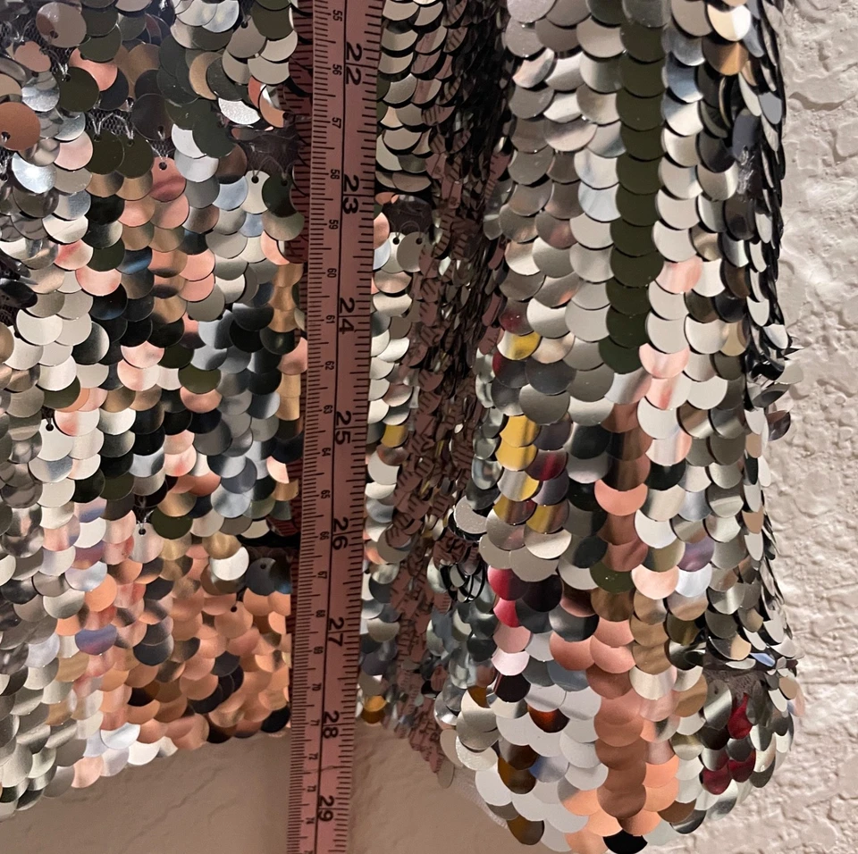 Falda midi de lentejuelas plateadas J.Crew para mujer talla 2 estilo G9687 totalmente forrada Foto 4 de 4