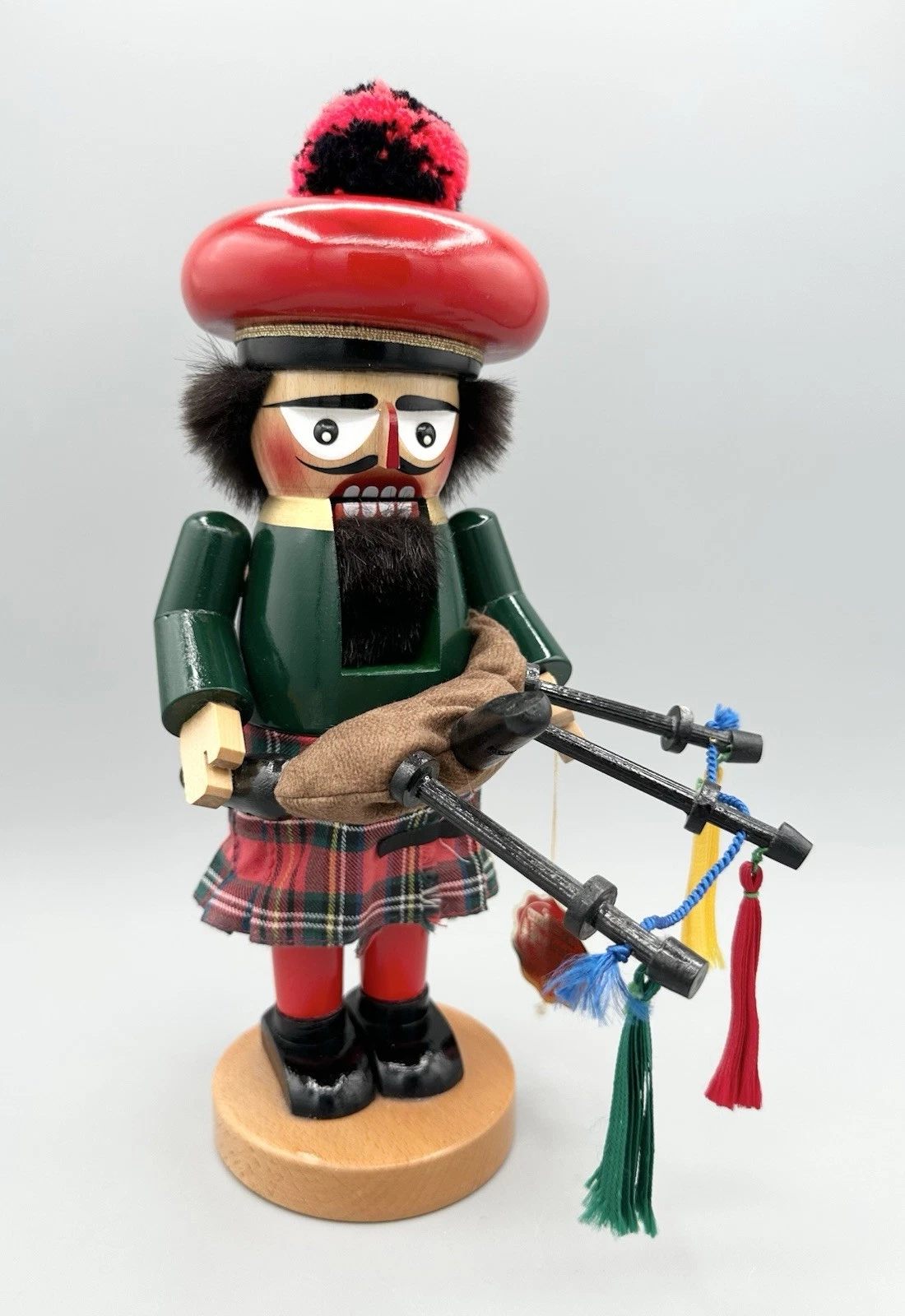 Vintage Steinbach Chubby Scottish Bagpiper 13" German Nutcracker