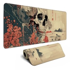Anime Skull Mouse Pad, Large Gaming Desk Mat,Stitched Edges,Non Slip,Multicolor