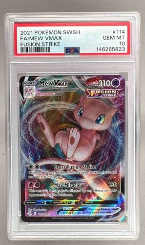 2021 Pokemon Sword & Shield Fusion Strike 114 Mew VMAX PSA 10 146265823