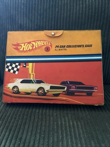 1967 Hot Wheels 24 Car Collectors Case By Mattel With 24 Vintage Cars