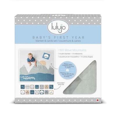 Babys First Year Milestone Blanket And Card Set | 40in X 40in i Will Move Moun