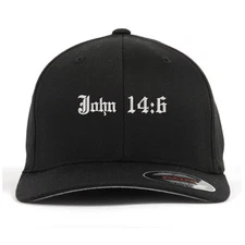 Bible verse John 14:6 embroidered flexfit flex fit baseball cap