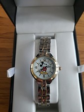 Disney Mickey Mouse Quartz Watch - Metal Two-Toned Band NEW IN BOX FREE SHIPPING