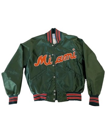 Vintage UM Miami Hurricanes Bomber Jacket Made By DeLong Size Medium (One Owner)
