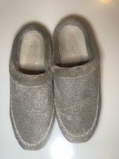 Easy Spirit Women  s Gray Faux Fur Memory Foam Slip On Slippers Size 7.5M