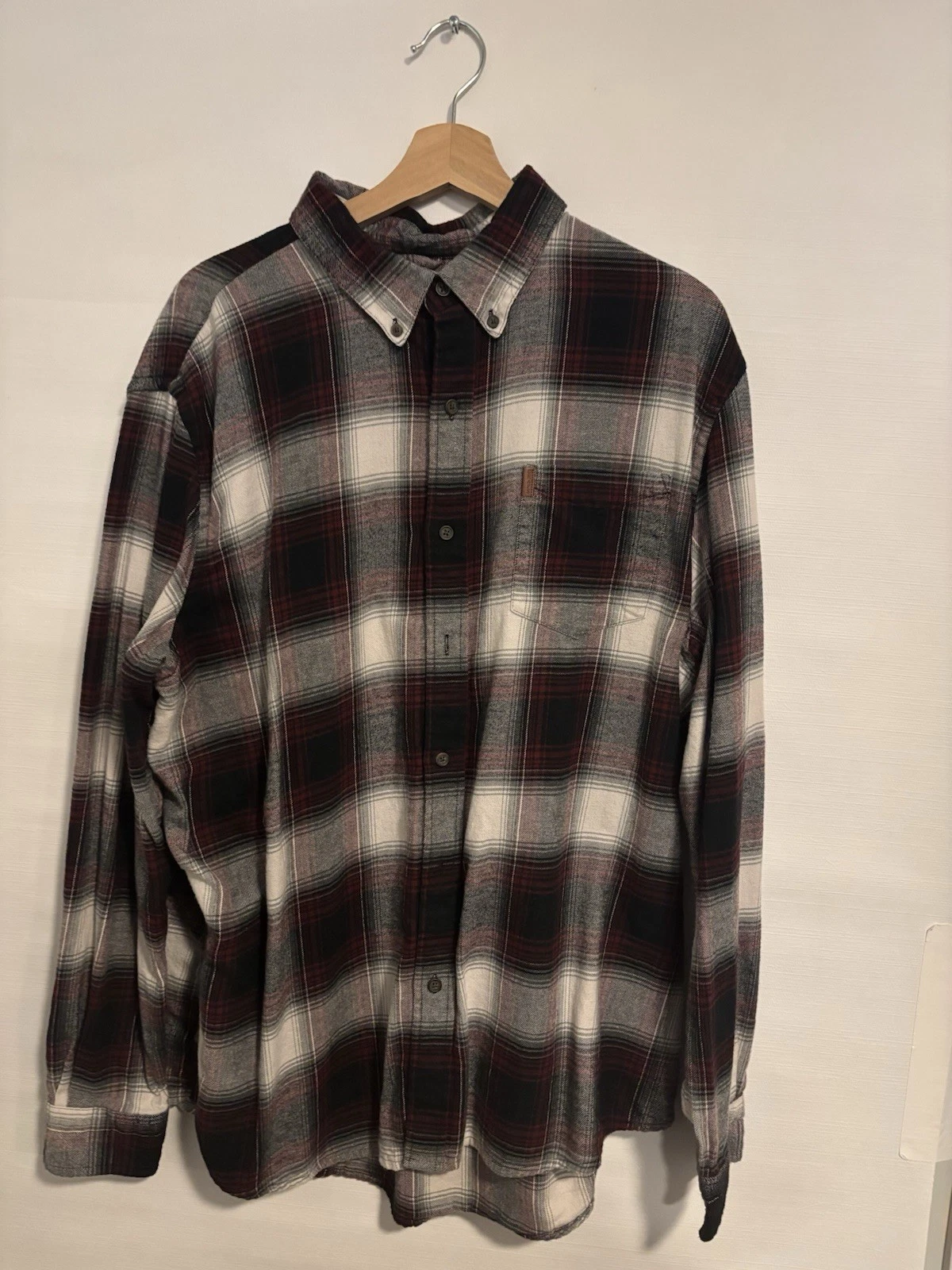 Chaps Performance Men's XXL Flannel Shirt Plaid Long Sleeve Button Down