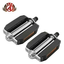 2x ALTA 9/16" PVC Block Bicycle Pedals Black/Chrome Cruisers Bike For 3pc Crank.