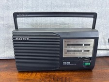 Vintage Sony ICF-24 FM AM 2 Band Portable Radio Tested AC Cord AA Battery