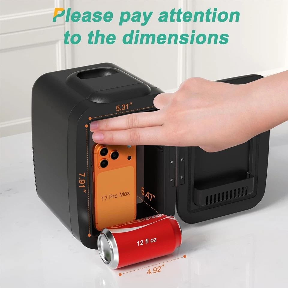 Versatile Mini Fridge Cooler Warmer Personal Skin Care Black - Image 4 of 4