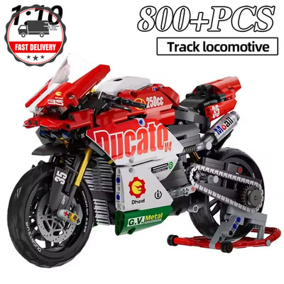 Neu Technic Serie Motorrad V4 Bausteine Set Super Motorrad Modellbausatz
