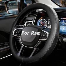Steering Wheel Cover for Dodge Ram 1500 2500 3500 2012-2026, Fit 15.5-16" Black