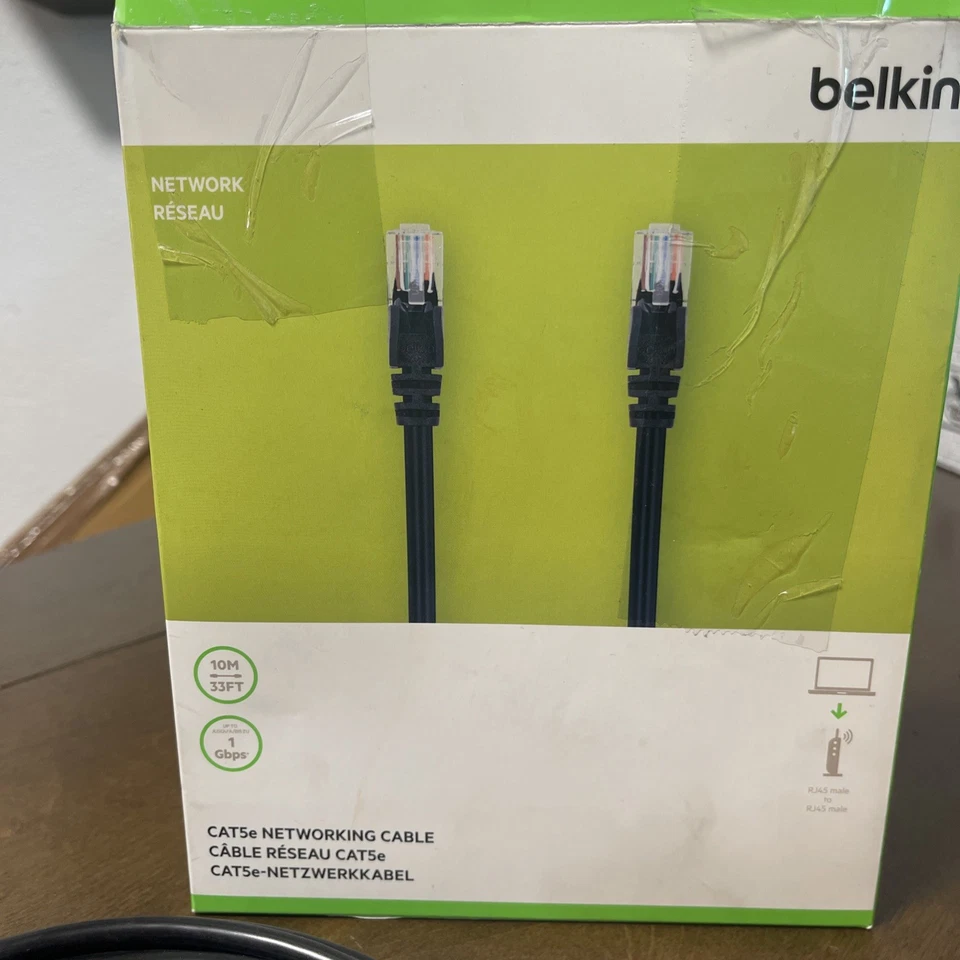 Belkin A3L791bt10MBLKS 10m CAT-5e Ethernet Patch Cable - New Sealed - Image 4 of 4