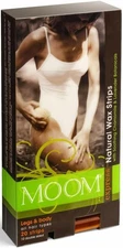 MOOM Hair Removal Wax Strips 20 Ct For Leg & Body W/Natural Chamomile & Lavender
