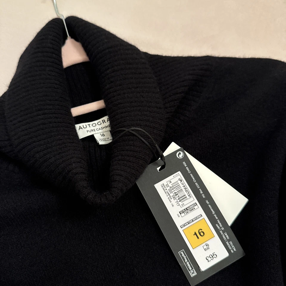 Marks And Spencer AUTOGRAPH Black Cashmere Jumper 16 BNWT £95 - Image 3 of 4