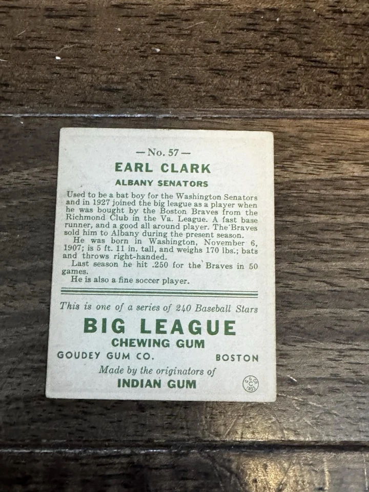 1933 🔥 Goudy Earl Clark #57 - Image 3 of 4
