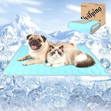 Vivifying Cooling Blanket for Dogs, Reversible Ice Silk Mat