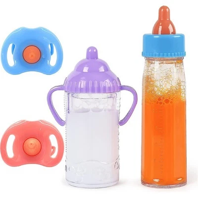 TOUCH BABY 4PCS Feeding Set with Bottles & Pacifier Toy Magic Baby Dolls Accessories USA