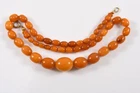 C62G04- Butterscotch Amber Necklace Olive with Gold Plated Clasp