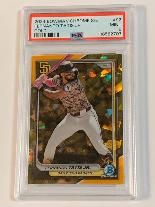2024 Bowman Chrome Sapphire Gold Refractor #92 Fernando Tatis Jr. /50 - PSA 9