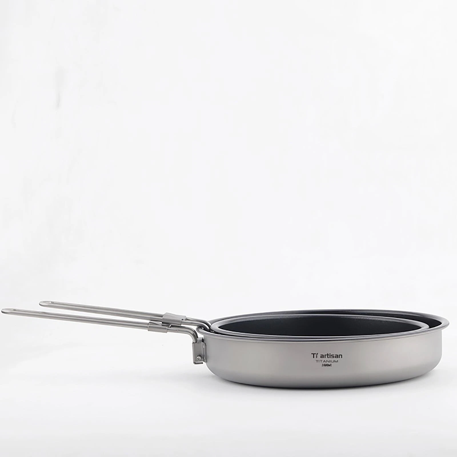 Titanium Frying Pan Titanium Pan Non Stick Camping Cookware with Folding Hand...