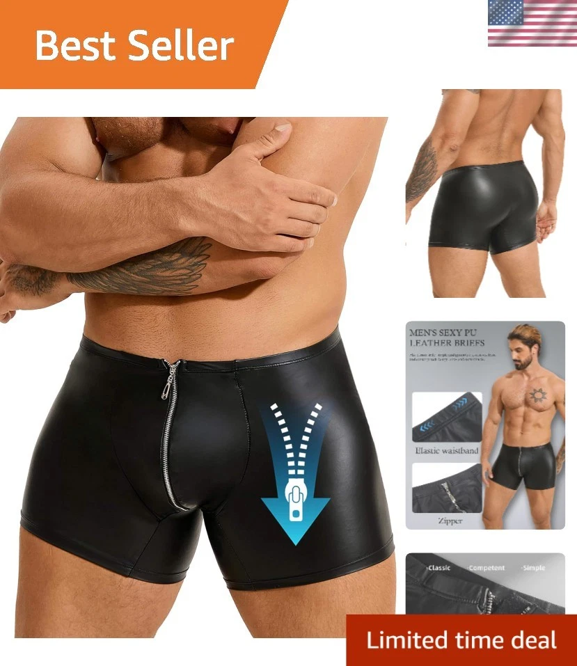 Short Homme Cuir Noir – Style Biker, Taille Réglable, Fait Main Inde, Neuf Avec Étiquettes