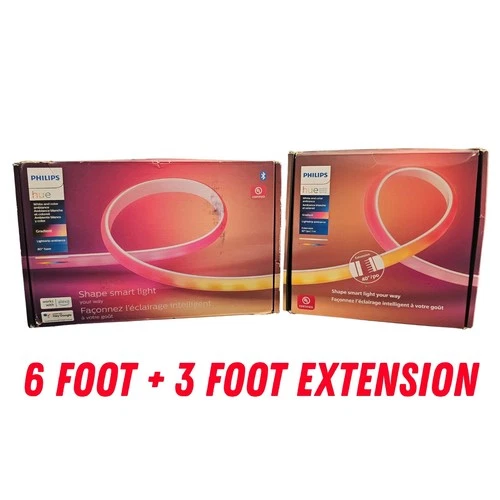 Philips Hue Bluetooth Gradient Ambiance Smart Lightstrip 6ft Base + 3ft Ext.