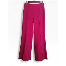 Alice + Olivia Fuchsia Pink Pintuck High Rise Wide Leg Tailored Pants Size 6
