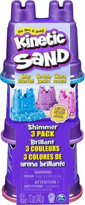 Kinetic Sand Schimmer Sand 3er Pack 340 g - 3 Farben Glitzersand aus Schweden in