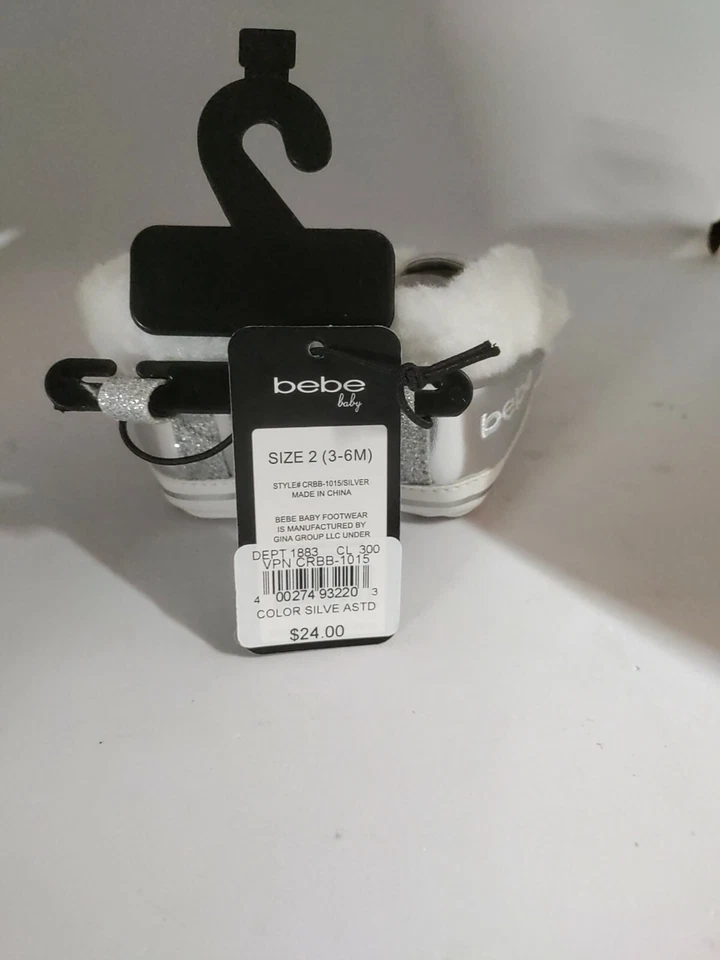 Zapatos de bebé Bebe plateados talla 2 (3-6M) nuevos con etiquetas Foto 3 de 4